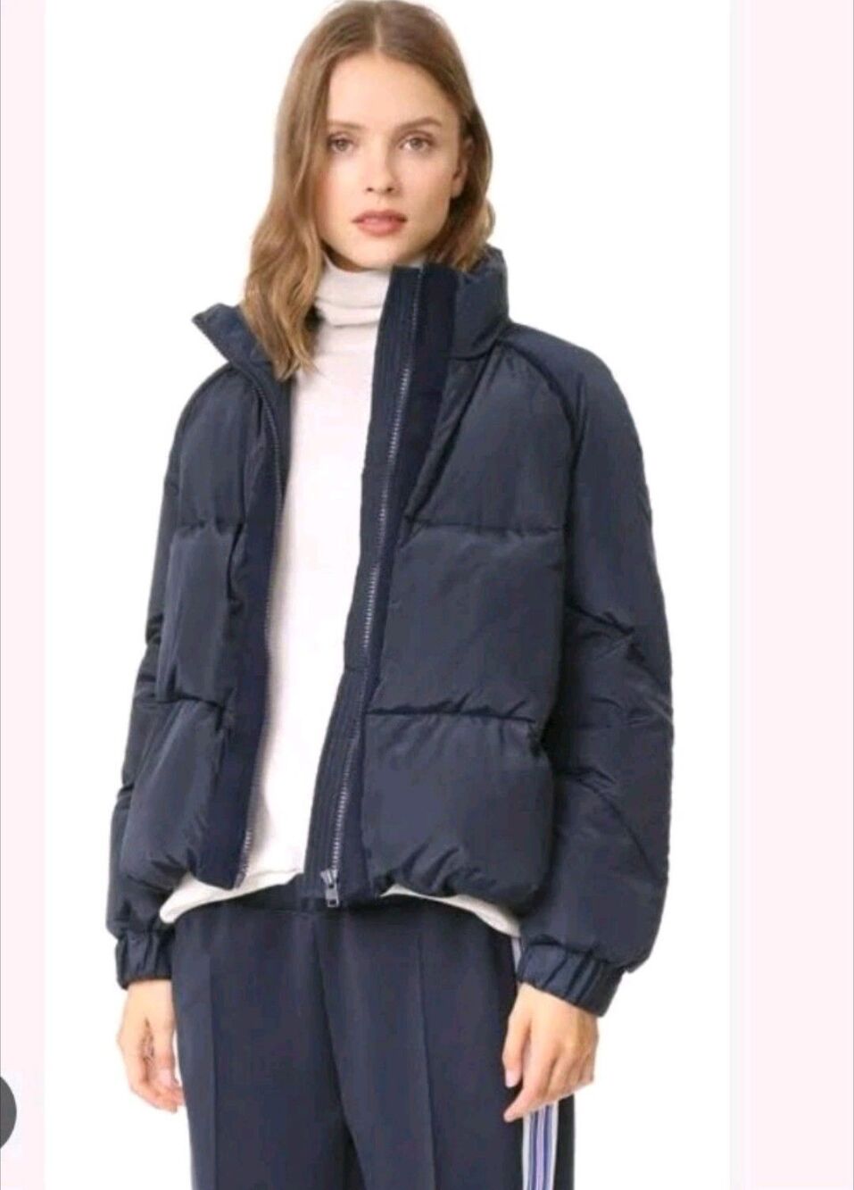Ganni Women's Fountain Puffer Navy Blue Down Jacket EU 38 US 6